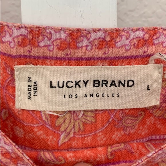 Lucky Brand Pink Floral Short Sleeve Blouse - Picture 4 of 9